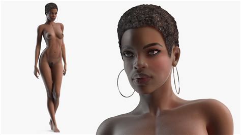 Nude Dark Skin Woman Rigged For Cinema 4D 3D Model 199 C4d Free3D