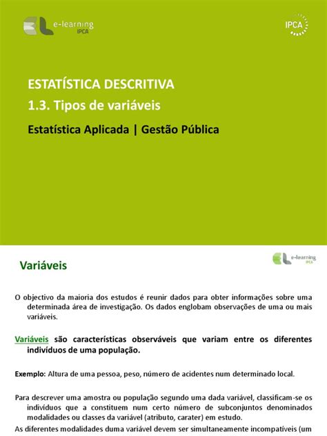 Classificação De Variáveis Estatísticas Qualitativas Vs Quantitativas E Seus Tipos Pdf