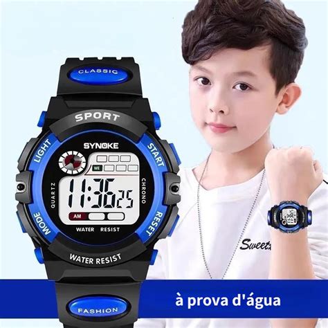 Rel Gio De Pulso Eletr Nico Infantil Prova D Gua Antiqueda Shopee