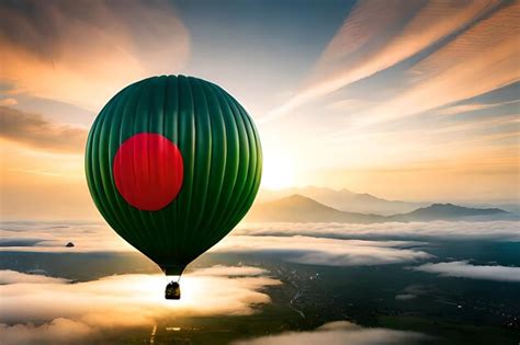 Premium Ai Image Colorful Hot Air Balloon In The Sky Generative Ai