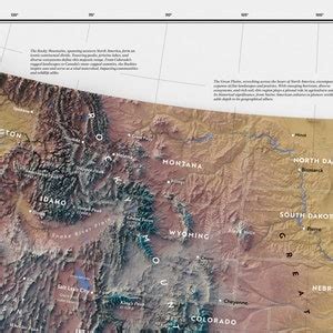 Vibrant Discoveries Contiguous United States Shaded Relief Map Poster