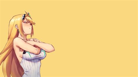 Video Game Girls Hikari Xenoblade Chronicles 2 Arms Crossed Blonde Big Boobs Boobs