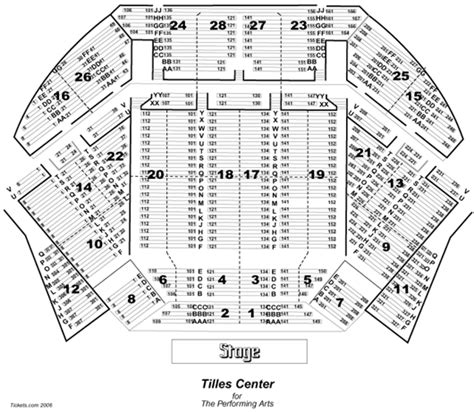 Tilles Center Seating Map