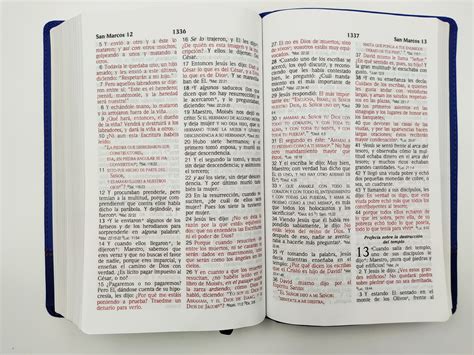 Biblia De Las Am Ricas Tama O Manual Letra Grande Piel Italiana Azul