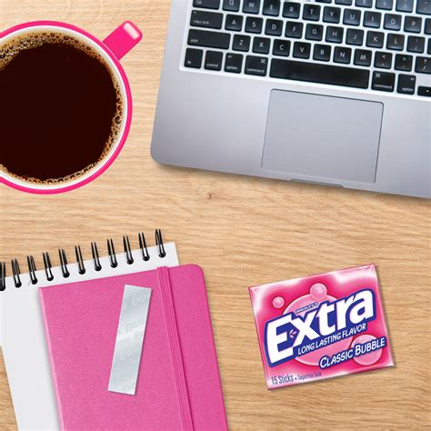 Extra Classic Bubble Gum Sugar Free Back To School Chewing Gum 3 Pack