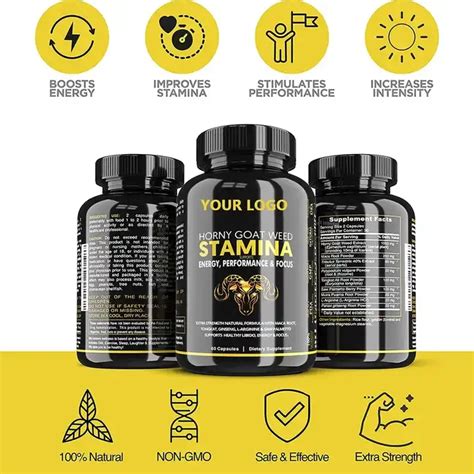 Horny Goat Weed Capsules With Maca Root Ginseng Yohimbine L Arginine For Stamina Endurance