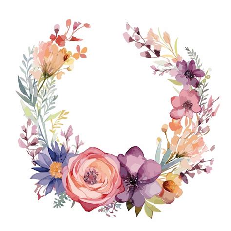 Premium Vector Watercolor Floral Frame Illustration