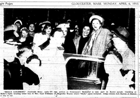 Radio And Tv Personality Gertrude Berg Known As Molly Goldberg” From