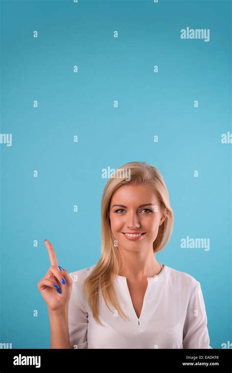 Lovely Blonde Wearing White Blouse Stock Photo Alamy