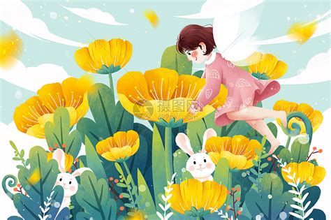 清新春天春暖花开插画插画图片下载 正版图片401686627 摄图网