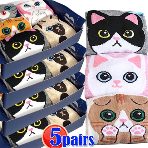 Paar Baumwoll Socke Cartoon 3d Katze H Ndchen Drucken Tier Socken