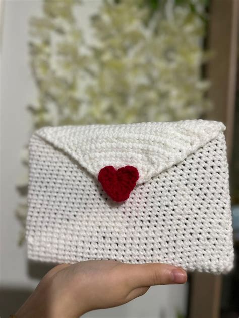 Crochet Love Letter Envelope Book Sleeve T For Her Etsy