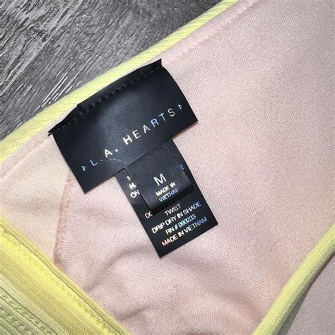 Pacsun La Hearts Yellow Ribbed Bikini Top Size Depop