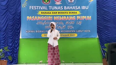 Pupuh Maskumambang Festival Tunas Bahasa Ibu Tingkat Kecamatan Garut