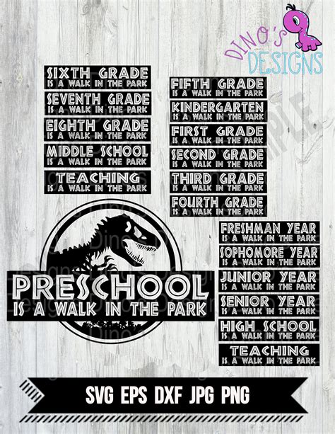 Graduation Back To School Jurassic Park Svg Cutting File Etsy