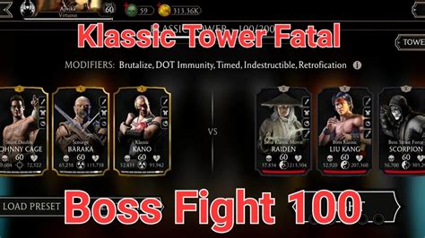 Mk Mobile Klassic Tower Fatal Boss Fight 100 Talent Tree And Equipment