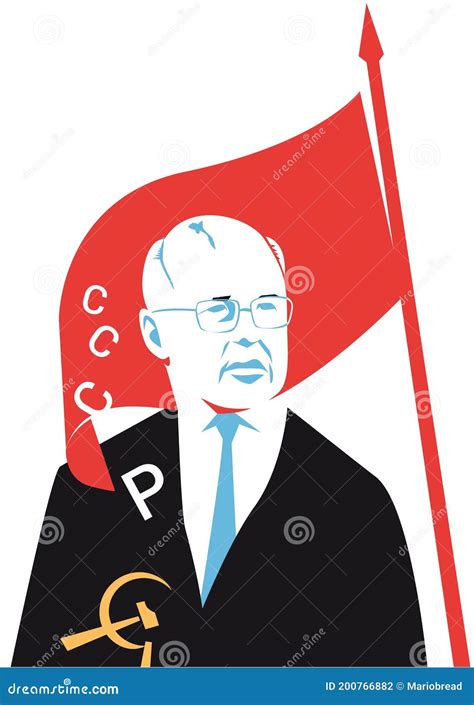 Former Russian President Mikhail Gorbachev Vector Illustration ...