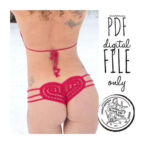 Heart Bikini Pdf Crochet Pattern Digital File Only Etsy