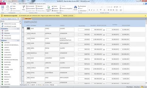 Gestion De Base De Datos Tabla Formulario En Acces
