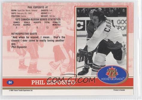 1991 92 Future Trends 72 Hockey Canada Base 84 Phil Esposito