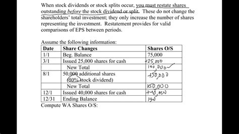 Eps 7 Weighted Average Shares Outstanding Youtube