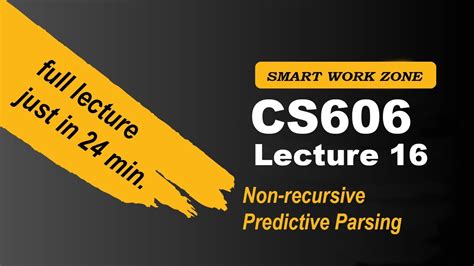 Cs Lecture Non Recursive Predictive Parsing Cs Lec