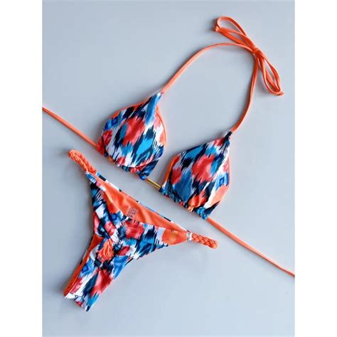 Sexy Thong Bikini Set Women Leopard Print High Waist Swimsuit Brazilian