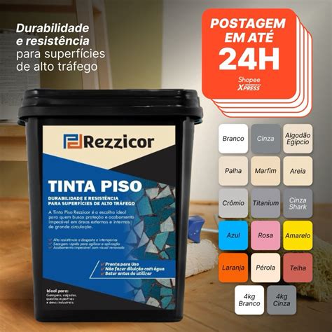 Tinta Para Piso Preço - Tinta Piso Rezzicor 18kg anti-mofo Super Resistente Lavável - Escorrega ...