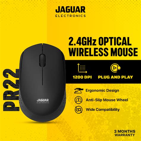 jaguar electronics pr ghz optical wireless mouse white  dpi