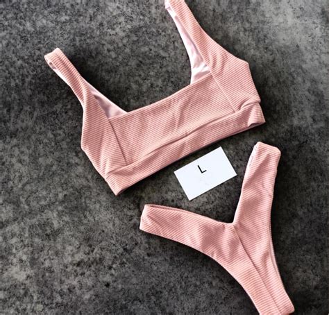 Solid Color Women Bikini Swimwear On Luulla