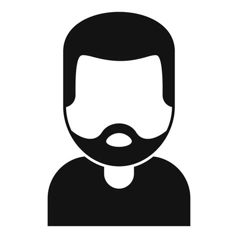 Ic Ne De Barbe Mature G E Vecteur Simple Facial Dr Le Vecteur Premium