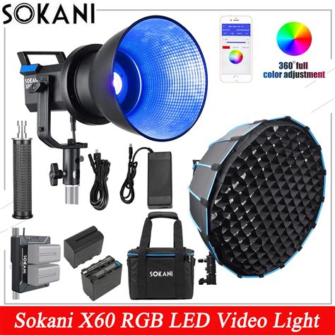 Sokani X60 Rgb 80w Led Video Light App Control Bowens Mount Daylight ...