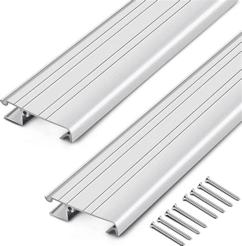 Threlaco 2 Pack 2 x 36 Inch Exterior Door Threshold Strip Metal