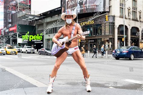 Naked Cowboy Performing While Wearing Face Editorial Stock Photo Stock Image Shutterstock
