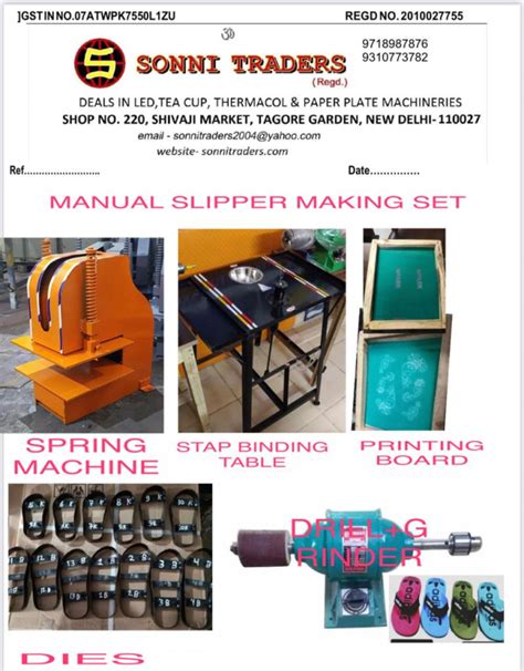 Sonni Traders 100 500kg Elecric Manual Slipper Making Machine