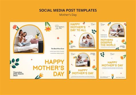 Free Psd Realistic Mother S Day Instagram Posts Template