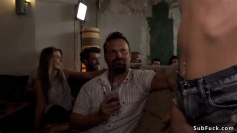 Euro Brunette Fucked In Crowded Bar