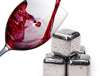 Reusable 4-Piece Stainless Metal Ice Cubes in CaliforniaKatswinedown