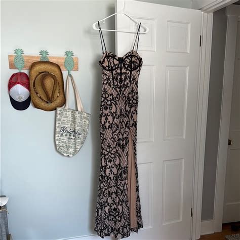 Windsor Dresses Windsor Black And Nude Lace Prom Dress Poshmark