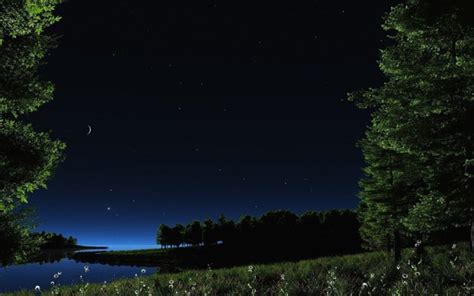 night, Stars, Lake, Sky, Nature Wallpapers HD / Desktop and Mobile ...