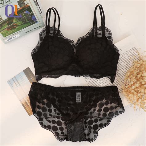 Skin Friendly Lace Underwear Breast Gathered Sexy Bra Lingerie Set Without Underwire Womens