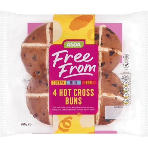 ASDA Free From 4 Hot Cross Buns 260g Compare Prices Where To Buy