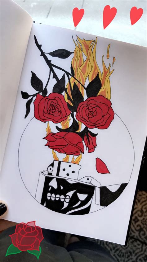 fire and roses drawing | Fire drawing, Roses drawing, Book art drawings