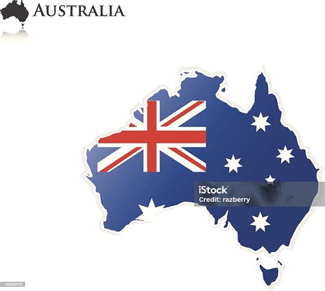 australian flag map stock illustration  image