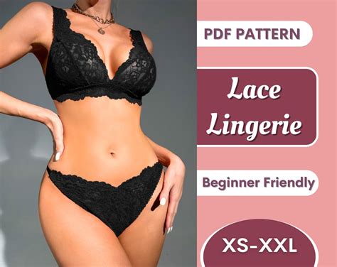 Lace Lingerie Sewing Pattern Xs Xxxl Women Lingerie Lingerie Set Pdf Beginner Pattern Lingerie