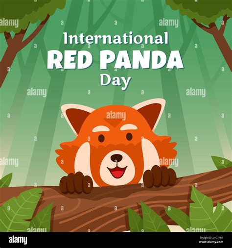 Lets Celebrate International Red Panda Day On 17 September Stock Vector
