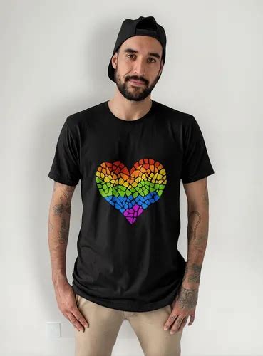 Playera Personalizada Pride Lgbt Orgullo Gay Corazon Cuadros Meses