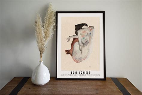 Egon Schiele Poster Naked Lady Reproduction Print Egon Etsy