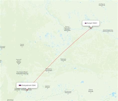 Flights From Chelyabinsk To Surgut Cek To Sgc Flight Routes