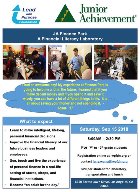 ja finance park wenv lead  purpose foundation